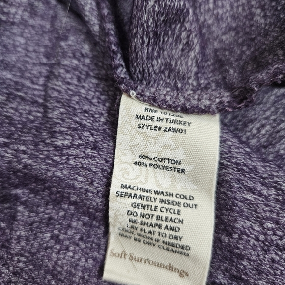 Soft Surroundings Purple Evening Stroll Cowl Neck Pullover Size Small Women P11‎ - Picture 7 of 10